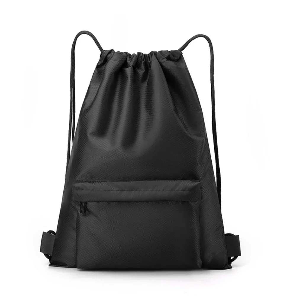 sac de sport à cordon de serrage de couleur unie, sac à dos de sport imperméable à séchage rapide, bretelles réglables, grande capacité, sac de sport à double épaule