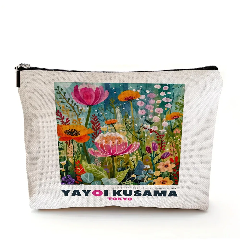 yayoi kusama dame sac à main de mariage sacs de maquillage art japonais fille sac cosmétique double impression femmes organisateur de voyage portefeuille enfant