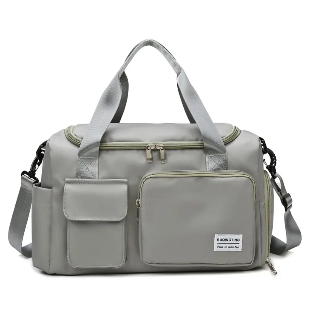 sac de voyage oxford robuste et pliable en nylon avec compartiment à chaussures, couleur unie, grande capacité, sac à main pour affaires