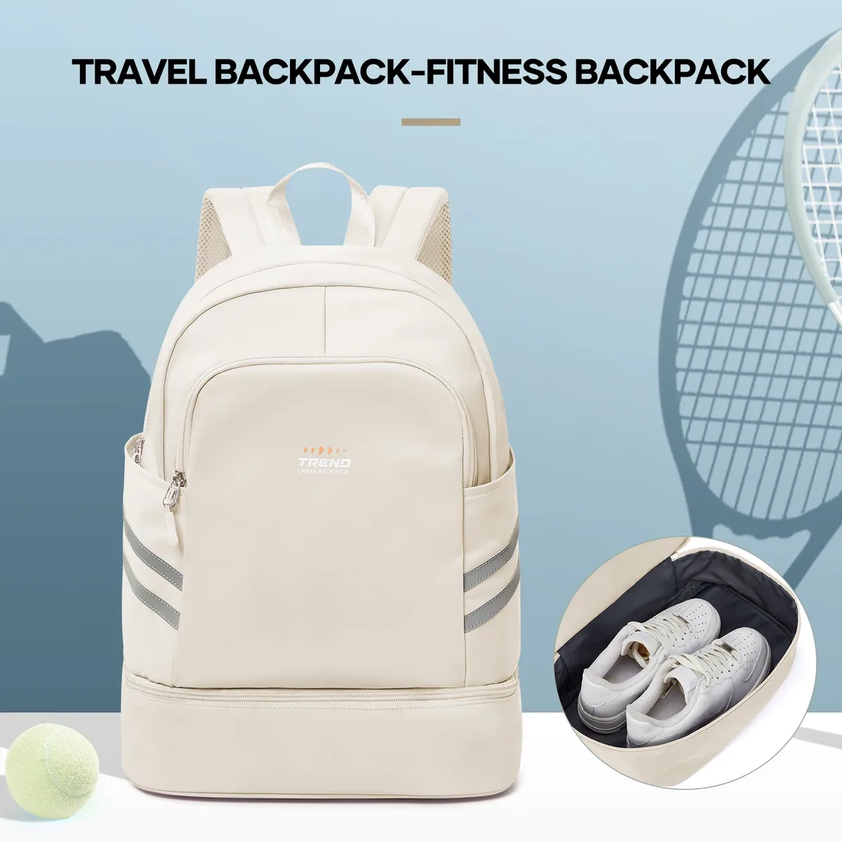 sac à dos de gymnastique pour femmes avec compartiment à chaussures, sac à dos de voyage pour femmes, sac à dos de sport étanche, sac à dos de plage pour fitness et natation 