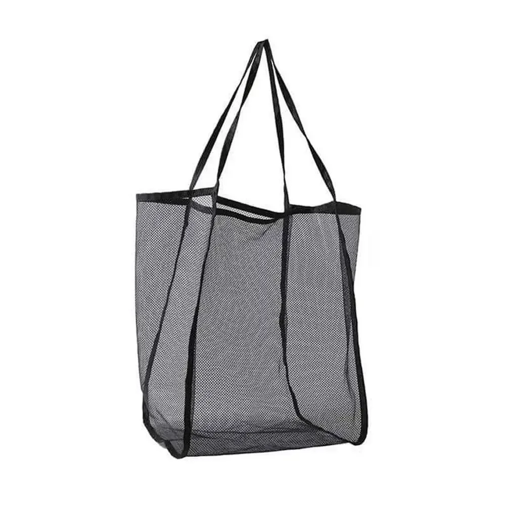 sac en maille transparente, sac de plage de grande capacité, sac à main organisateur polyvalent, sac de rangement pour cosmétiques et articles de toilette pour la piscine