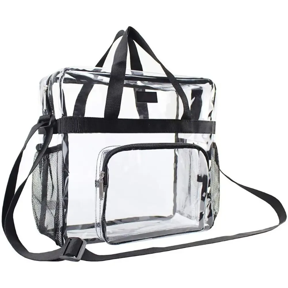 sac transparent de grande capacité, sac à main transparent en pvc approuvé par le stade, sac à bandoulière transparent pour concerts, festivals sportifs