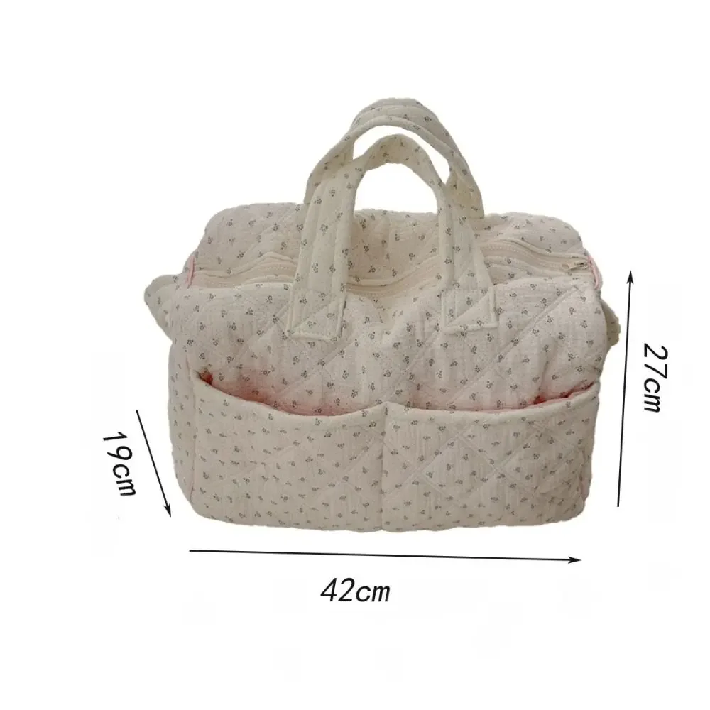 sac de voyage à imprimé floral, grande capacité, double poignée supérieure, sac de sport en coton matelassé, sac de voyage matelassé, utilisation scolaire