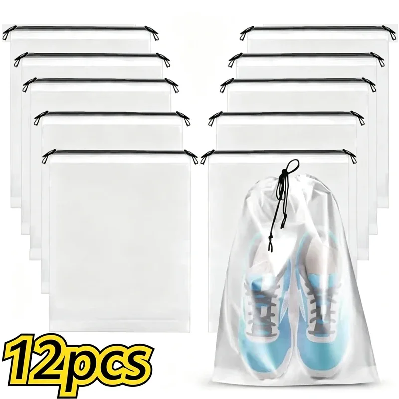 sac de rangement portable à cordon pour chaussures, sac de rangement écologique pour articles divers, sac de voyage pour maquillage, sac de rangement en plastique transparent imperméable