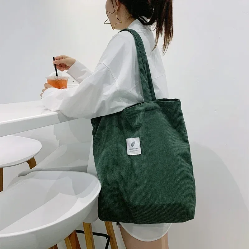 sac cabas en velours côtelé pour femme jiomay 2025 – sac fourre-tout élégant et durable, grande capacité, idéal pour un usage quotidien