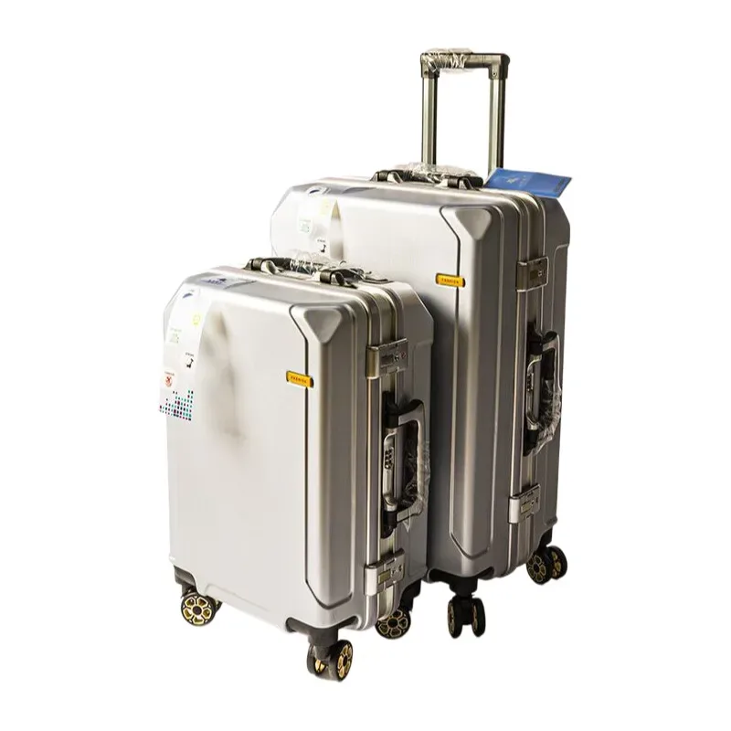 valise d'enregistrement moderne à cadre en aluminium, grande capacité, étanche, roues silencieuses, design de mode pour bagages de cabine d'affaires/voyage