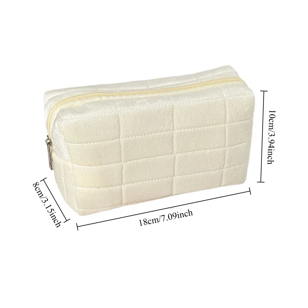 sac de rangement pour cosmétiques en velours grande capacité, trousse de toilette portable, petite trousse de maquillage pour usage quotidien et en voyage