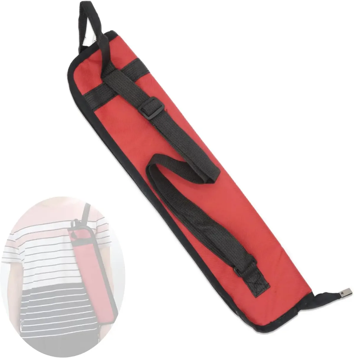 sac de transport pour baguettes de batterie - petite trousse de rangement avec crochets intégrés pour baguettes de batterie et de percussion