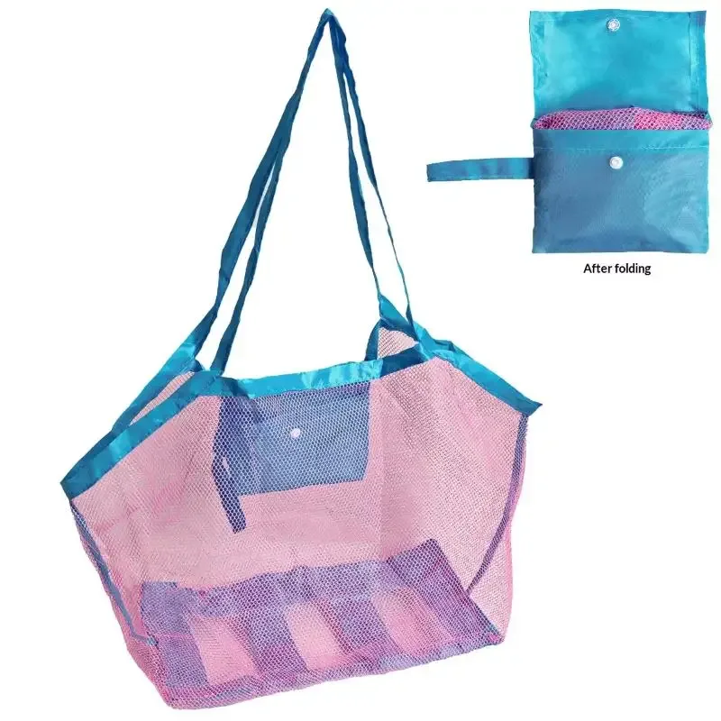 sac de rangement pour jouets de plage pour enfants, sac de rangement pliable et portable en maille pour collecter les outils de fouille du sable, pour les vacances, 1 pièce