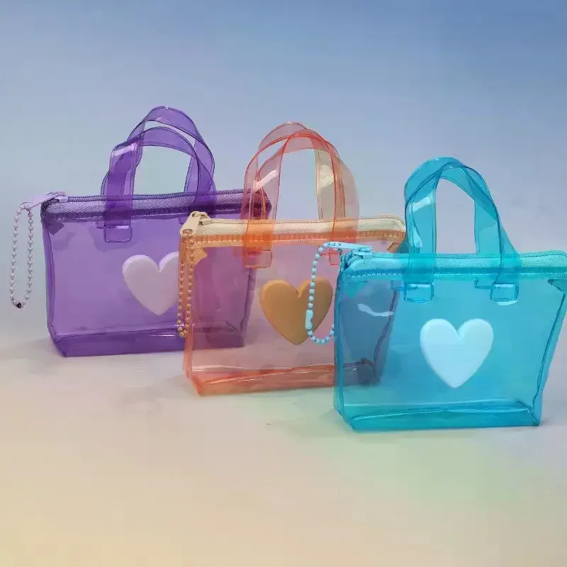 sac de rangement uni en forme de cœur, mini porte-monnaie étanche, porte-clés portable, étui pour écouteurs