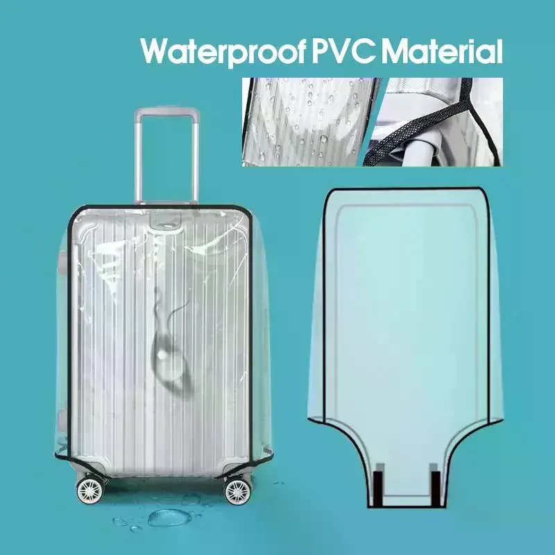 housse de protection transparente pour bagages de voyage, imperméable, anti-poussière, résistante à l'usure, en pvc, pour valise de 20 à 30 pouces