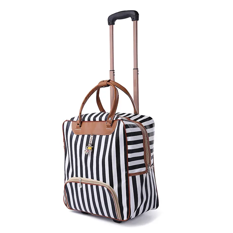 Sac de voyage pour femmes, sac de voyage d'affaires sur roulettes, sacs à roulettes de grande capacité, valise rétro pour filles