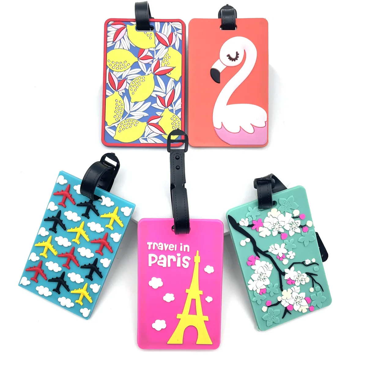étiquette de bagage mignonne, 1 pièce, accessoires de voyage, porte-valise en gel de silice, étiquette d'embarquement pour bagages, accessoires de voyage