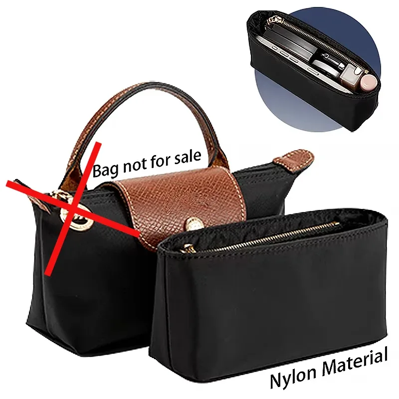 organisateur de sac pour sac à main longchamp, insert intérieur en nylon pour mini pochette, accessoires de rangement et de maintien de l'ordre