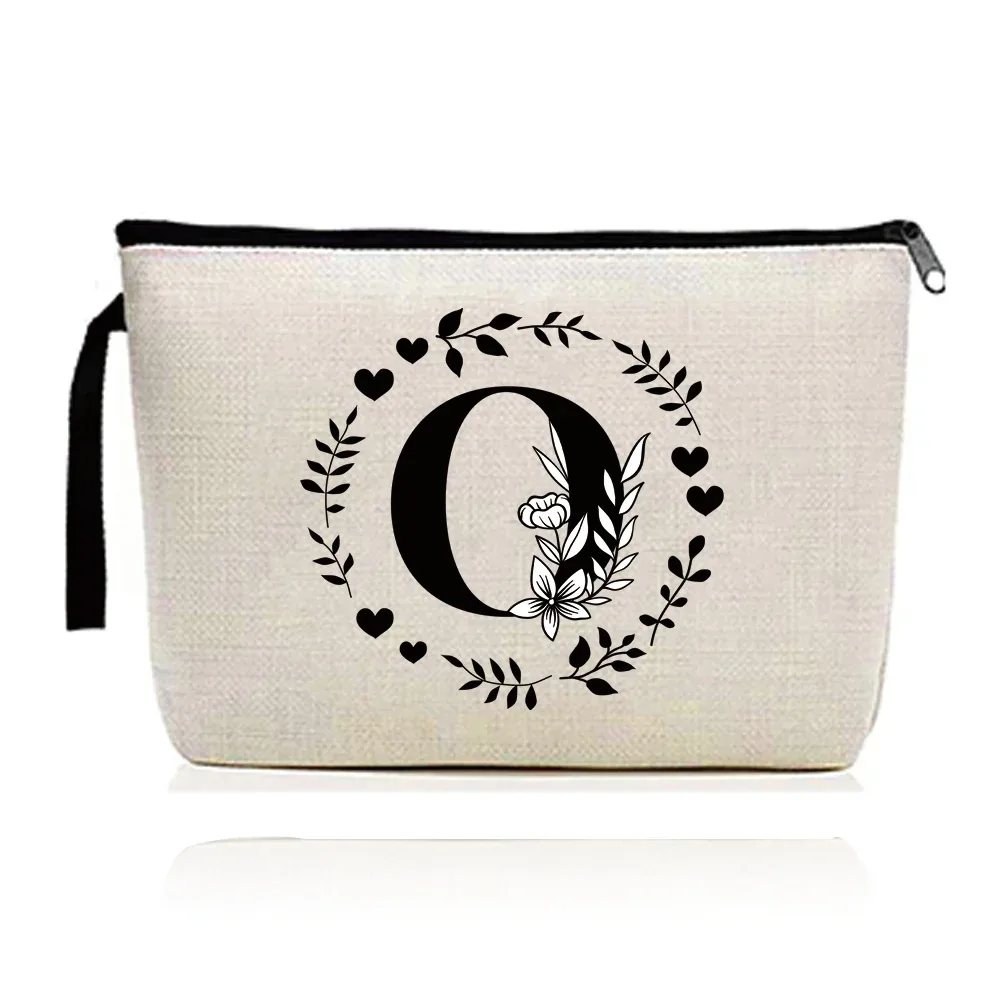 trousse de maquillage pour femmes, trousse à cosmétiques, série d'impression de lettres guirxiété, trousse de voyage, trousse de toilette en poudre, pochette pour dames