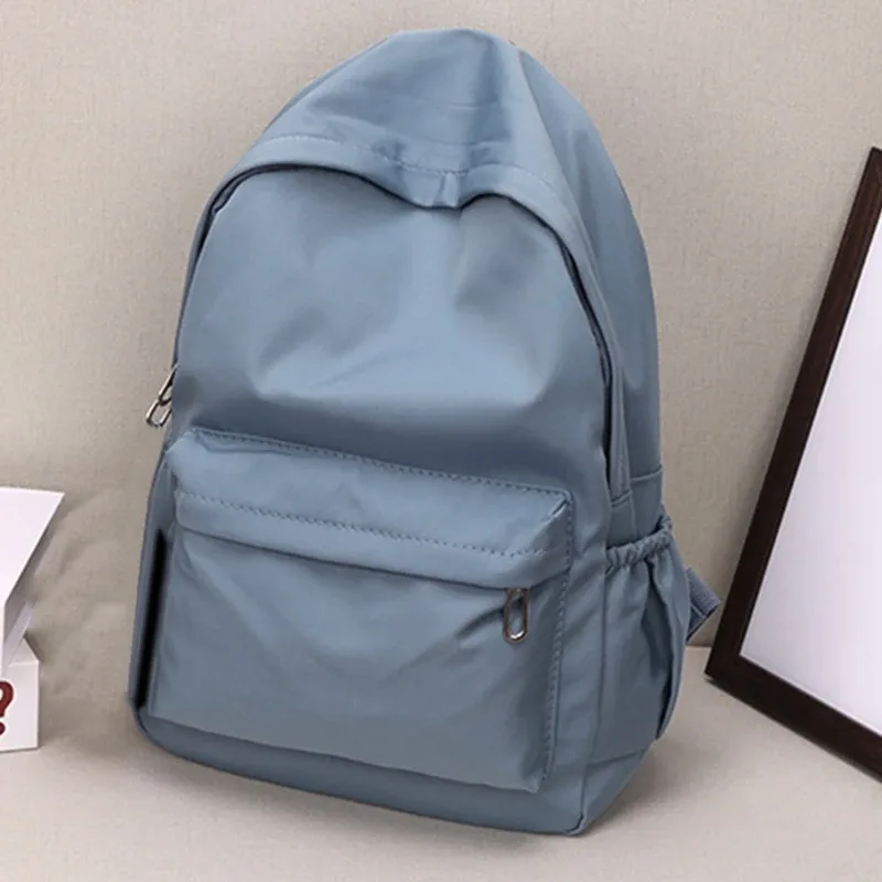 femmes cartable étanche grande capacité école sac à dos lisse fermeture éclair couleur unie adolescents fille sac à dos décontracté sac étudiant approvisionnement