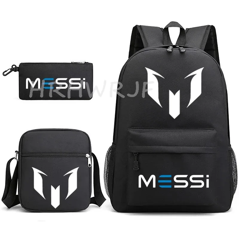 sac à dos de football messi imprimé, grande capacité, sacs d'école avec étui à stylos décontracté, sac à bandoulière, sac de sport no 10, sacs de voyage pour femmes et hommes
