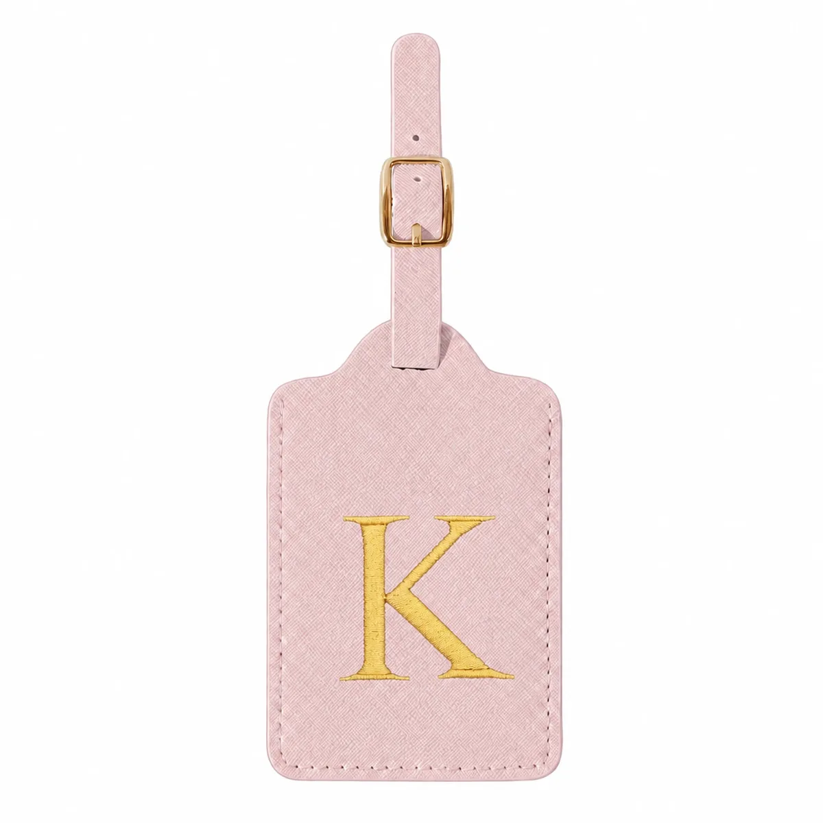 étiquette de bagage rose à 26 lettres, adaptée pour la plage, les vacances d'été, la rentrée scolaire et d'autres occasions.