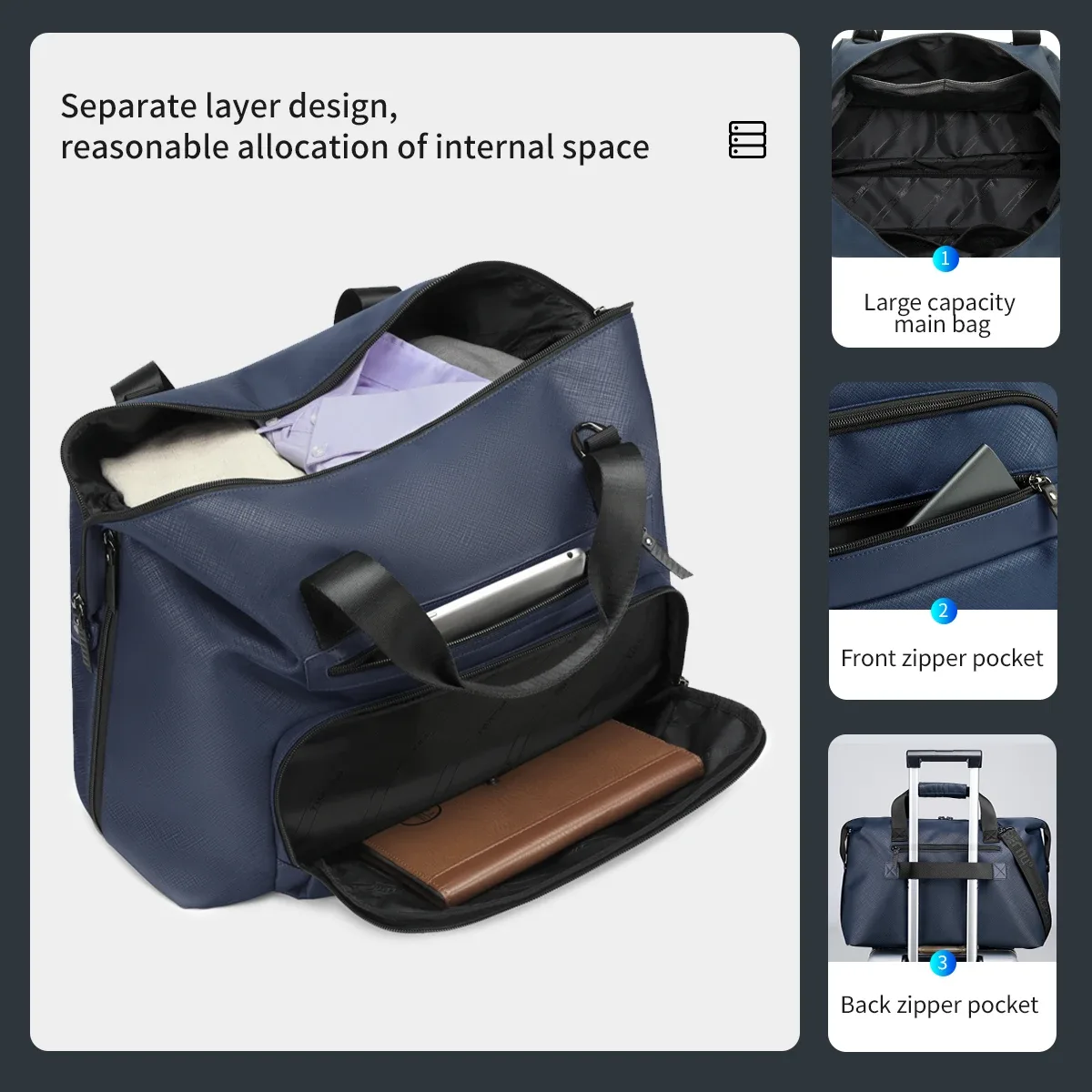 tigernu hommes sacs de voyage grande capacité sac bagages hommes sac polochon voyage fourre-tout sacs week-end sac voyage sac à main connect série