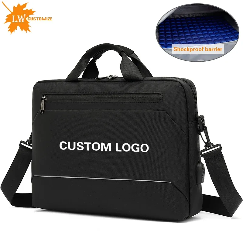 sac à main avec logo personnalisé pour homme, pochette pour ordinateur portable, sac pour ordinateur portable,