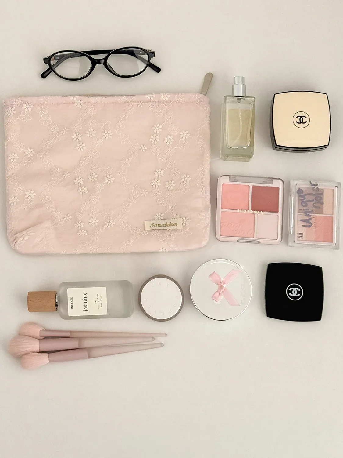 sac de rangement portable haut de gamme pour rouge à lèvres et soins de la peau yt, grande capacité, motif floral tridimensionnel, sac de maquillage