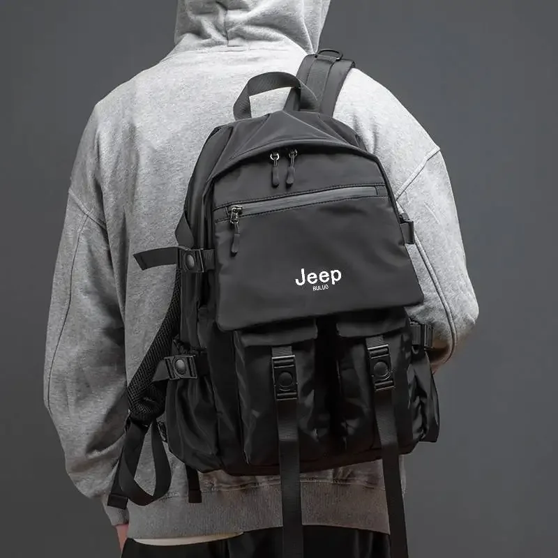 jeep buluo sac à dos en nylon pour homme, grande capacité, imperméable, pour ordinateur portable, sac d'école décontracté multi-poches pour voyage, travail, université
