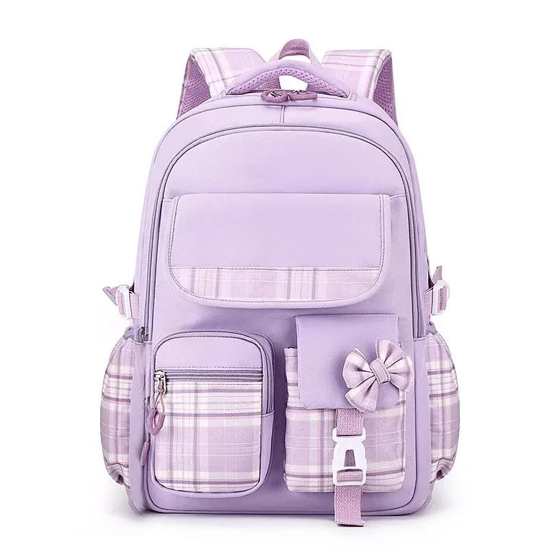 2025 nouveau sac à dos étudiant, sac à dos de fille mignonne de dessin animé, sac à dos léger multi-poches de réduction de charge
