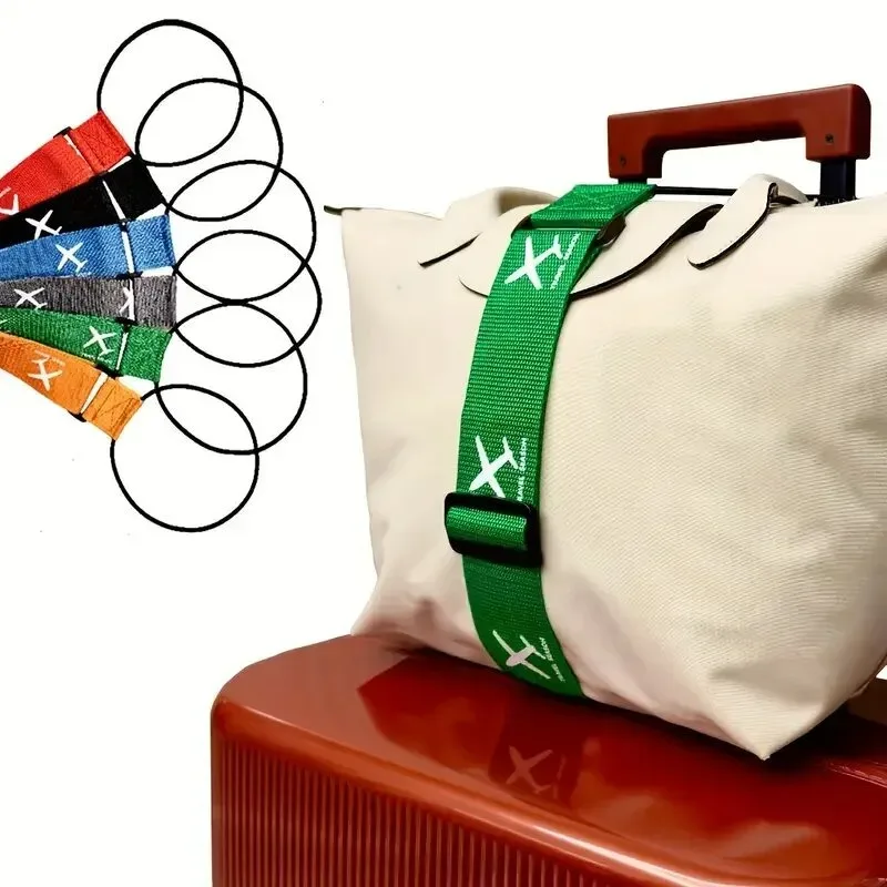 sangle fixe de bagage en nylon imprimé d'avion, sangle de bagage élastique réglable, ceintures de bagages, valise de sécurité de voyage, sangles de transport