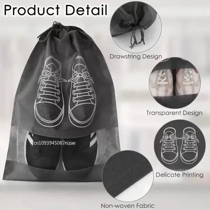 sacs de rangement pour chaussures, 1 à 30 pièces, sacs anti-poussière non tissés, sacs de voyage portables pour chaussures, pochettes de rangement pour chaussures