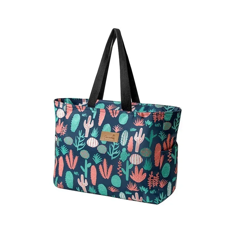grand sac isolé en tissu oxford noir, sac de voyage épais, grande capacité, portable universel