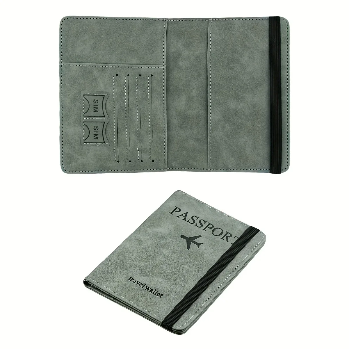 porte-passeport rétro en pu, portefeuille multifonction avec blocage rfid, housses de passeport avec emplacements pour cartes et objets personnels