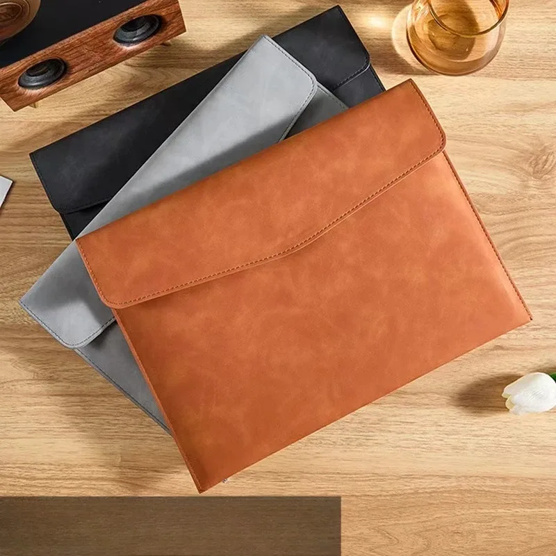 Sac de rangement en cuir A4, mallette simple rétro, monocouche, épaissi, imperméable, grande capacité, sac de réunion d'affaires