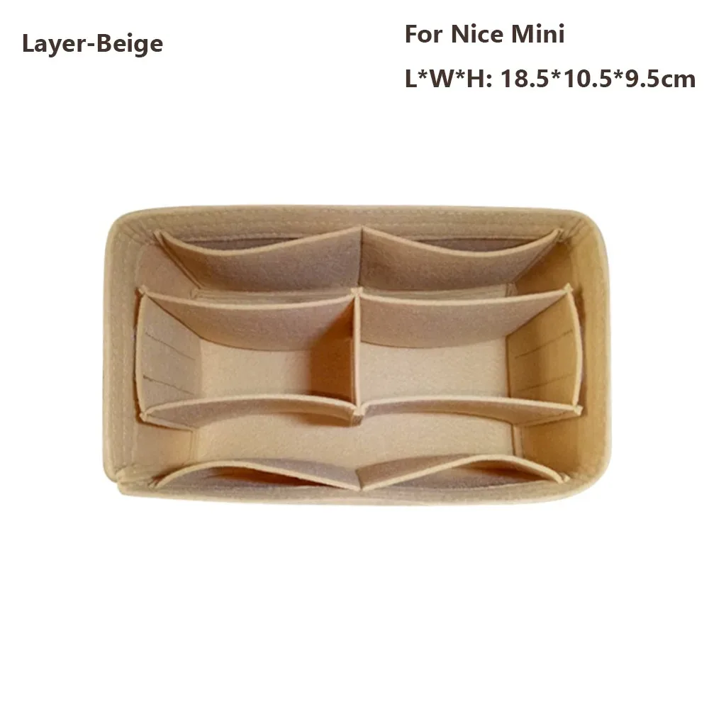 organisateur de sac à main en feutre, insert de rangement portable pour sacs lv nice nano/mini/bb/vanity
