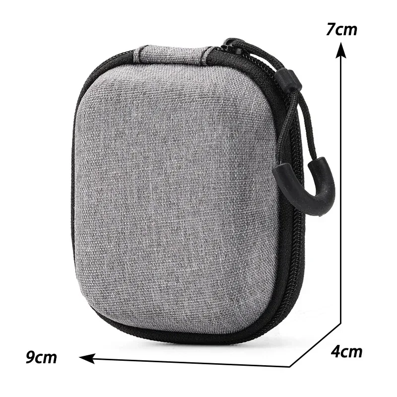 mini sac de rangement de produits numériques gris, casque portable, câble de données usb, chargeur, étui de rangement en u stick, étui de protection antichoc