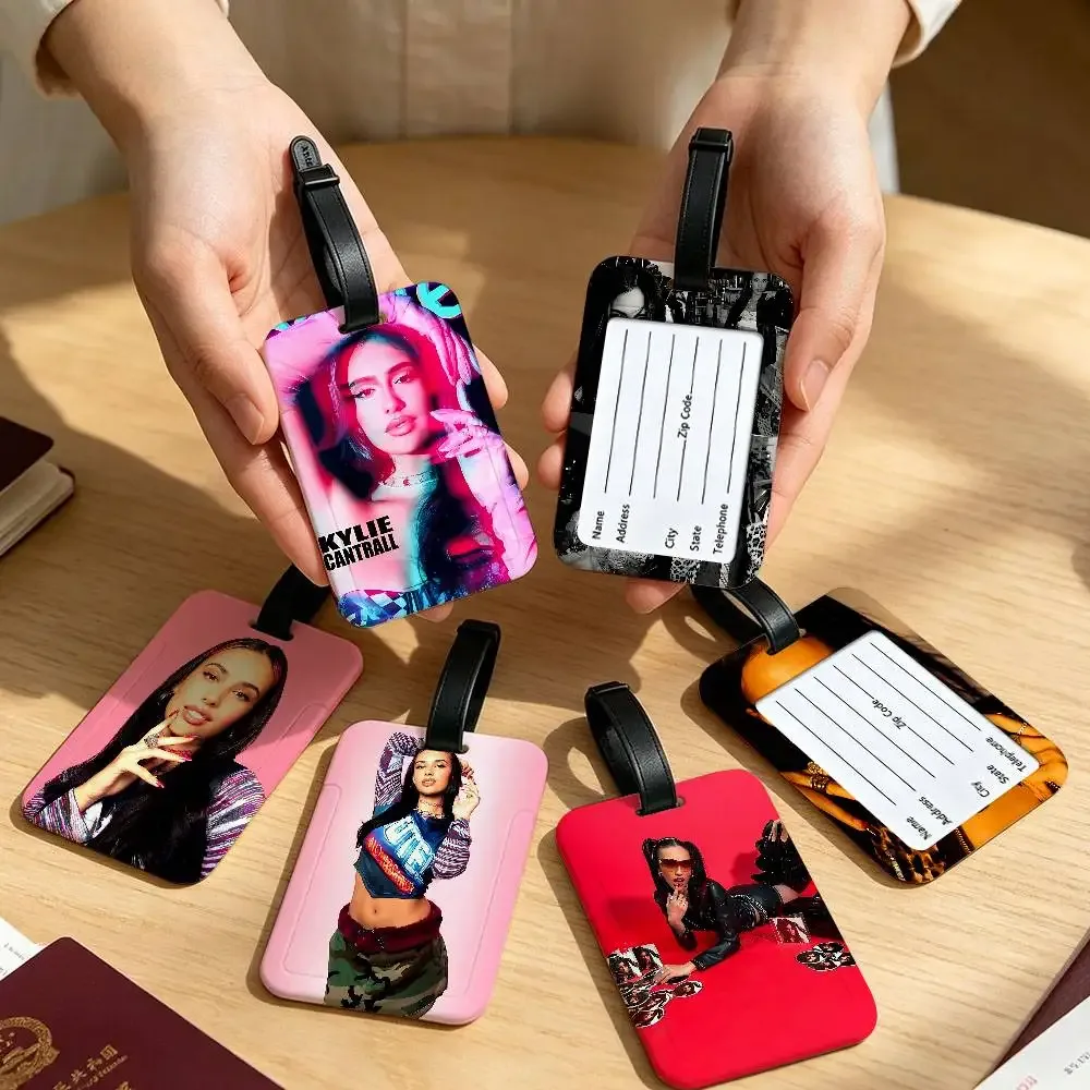 étiquette d'identification de bagage en pvc classique kylie cantrall, porte-carte anti-perte, étiquette nominative pour valise de voyage
