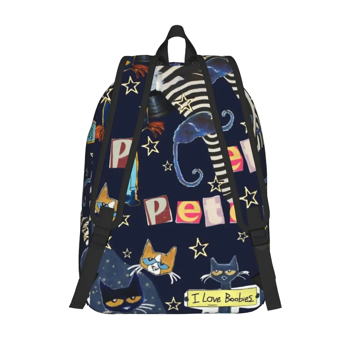 sac à dos cartoon pete the cat pour hommes et femmes, sac à dos de travail pour étudiants, sacs en toile pour l'université, cadeau