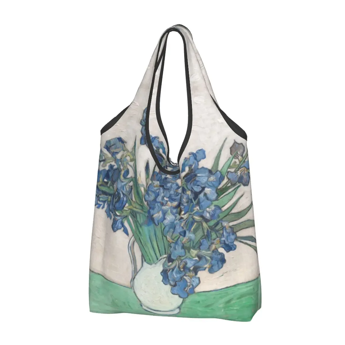 sac fourre-tout portable personnalisé drôle 73 terrasse la nuit, peinture de vincent van gogh, sac d'épicerie initié