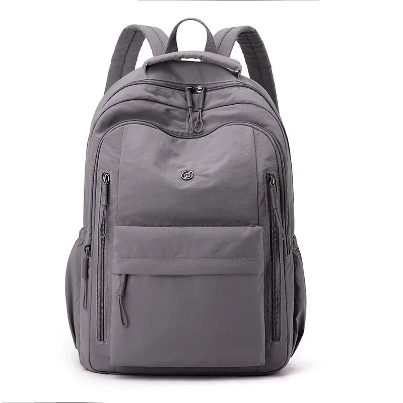 sac à dos décontracté en nylon grande capacité pour femme, multi-couches, tendance, pour voyage, école, camping et randonnée en extérieur