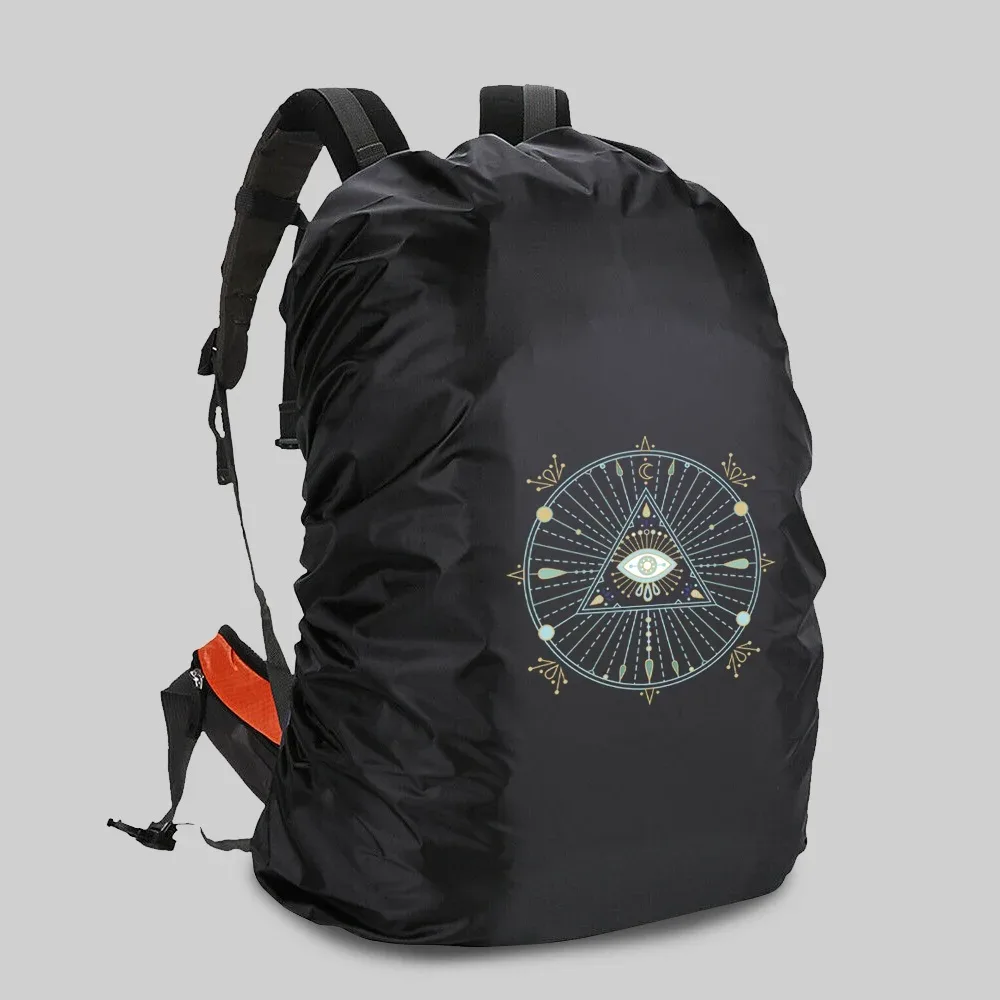 juste de protection imperméable et anti-poussière pour cartable, sac à dos d'escalade en plein air, impression d'image blanche, housse de pluie pour le camping, 20-70l