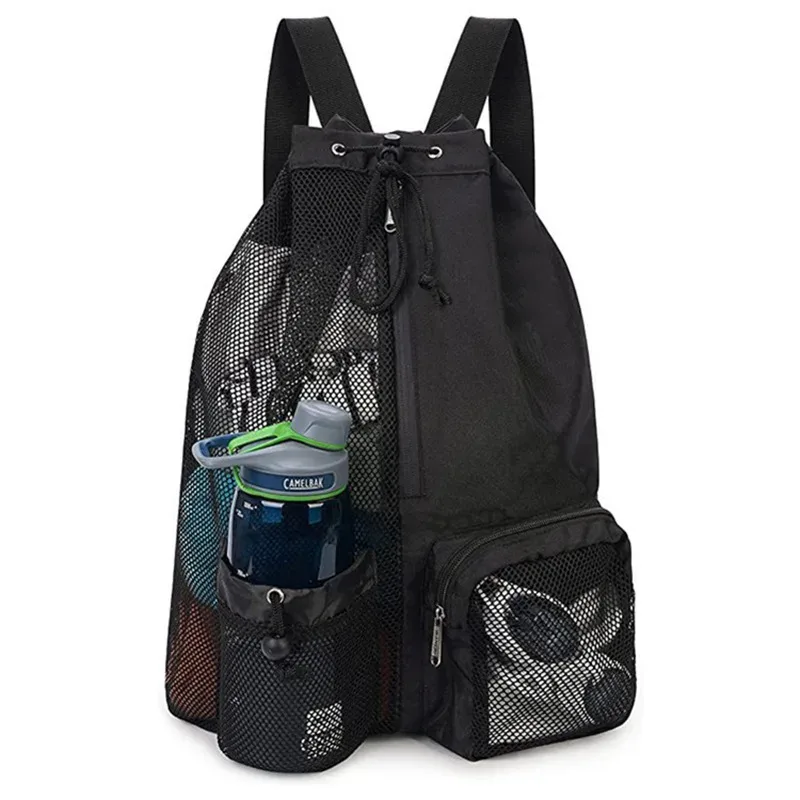 sac à dos de plage en maille avec poche étanche, sac de piscine à cordon, sac de natation imperméable, sac à dos de sport pour hommes et femmes