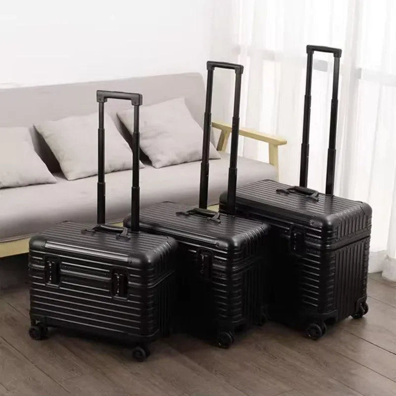 étui capitaine tout en alliage d'aluminium et de magnésium, valise de cabine pour appareil photo d'affaires, bagages en métal de 18 pouces, valises de voyage 20/22 pouces