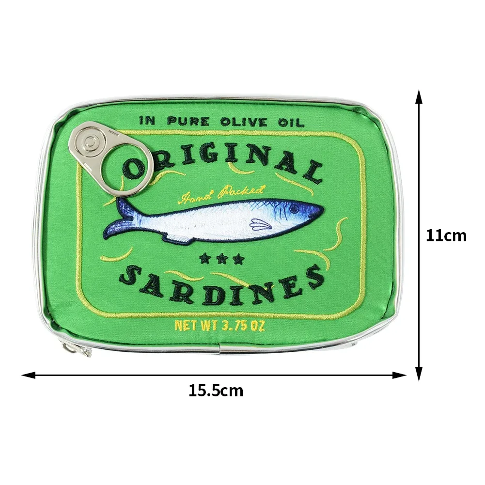 trousse de toilette mignonne portable pour femme, sardines en conserve, sac cosmétique de voyage, multifonction, mode créative, fermeture éclair, week-end, vacances