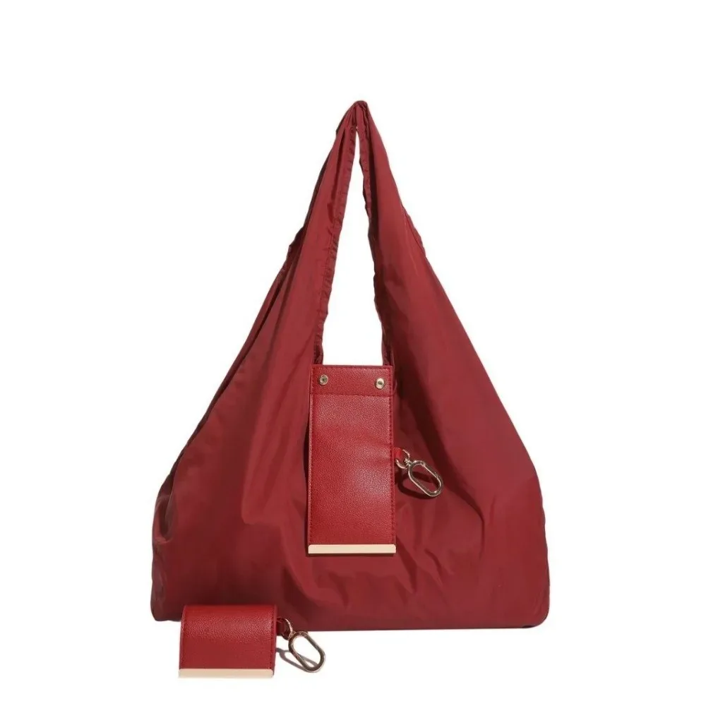 mini sac fourre-tout porte-clés réutilisable, grande capacité, sac de courses pliable et écologique, porte-clés, sac léger extensible et réutilisable