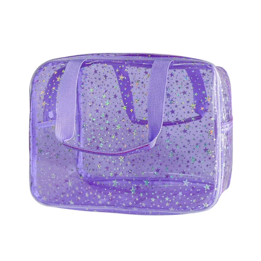 nouveauté sac cosmétique pour femmes portable voyage trousse de toilette durable pvc matériel fermeture éclair grand organisateur de maquillage clair