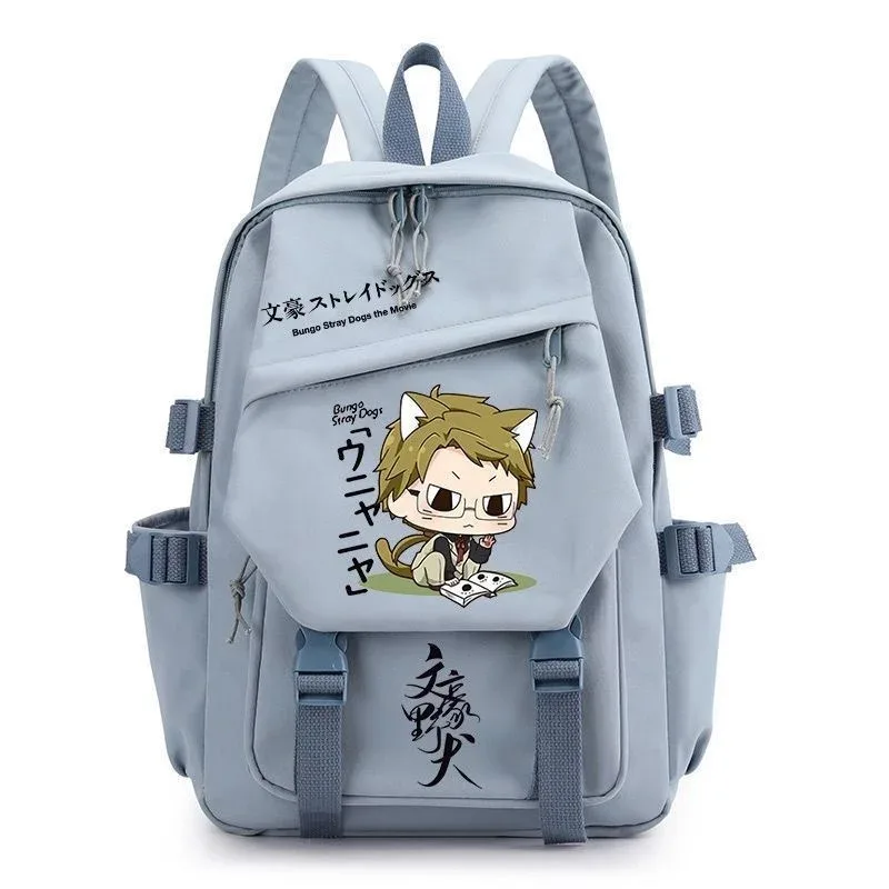 sac à dos anime bungo stray dogs cartoon, cartable pour adolescents, cartable pour hommes et femmes, mode cosplay, ordinateur portable, voyage en plein air, mochila