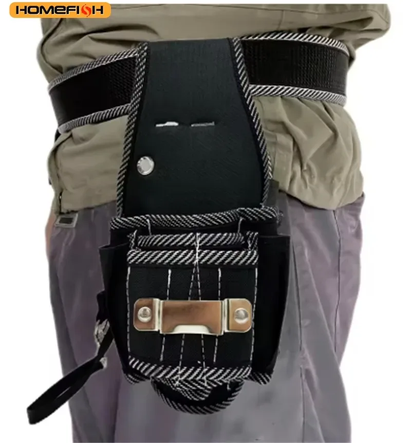 homefish sac à outils simple à suspendre à la ceinture, étui de rangement pour perceuse, sacoche multifonctionnelle pour électricien