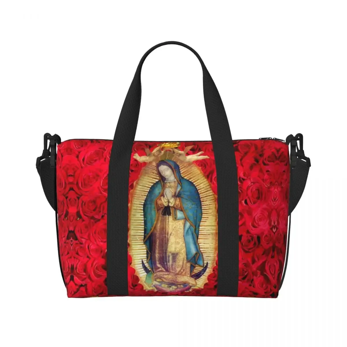 sac fourre-tout personnalisé vierge marie d'élissa upe pour femme, grande capacité, saint catholique du mexique, sacs de voyage pour salle de sport de plage