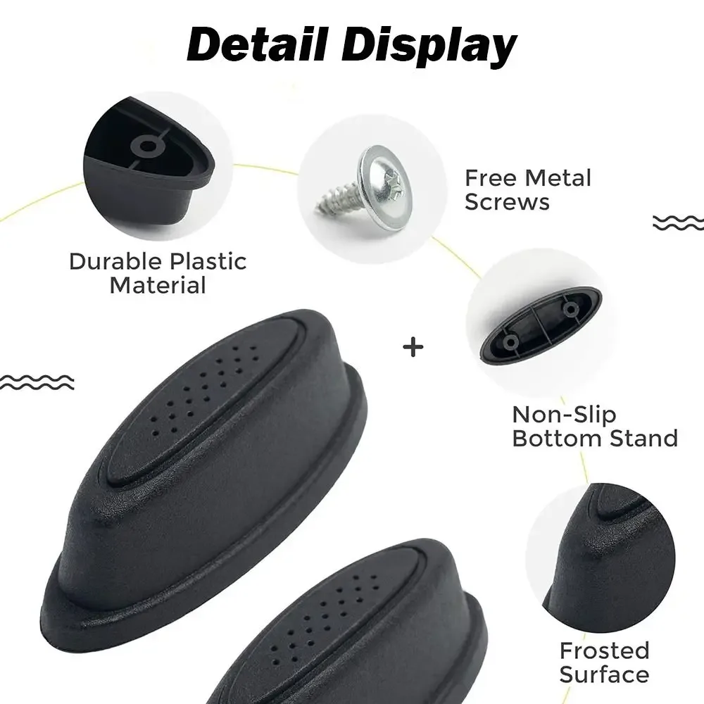 coussinets de pieds de bagages en plastique noirs avec vis, support inférieur de bagages, support inférieur de bagages, toutes les valises