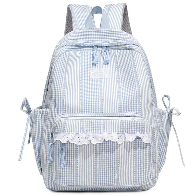 sac à dos personnalisé, sac à dos rayé simple et décontracté, sac à dos pour étudiante, sac à dos pour les cours, les trajets quotidiens et les voyages