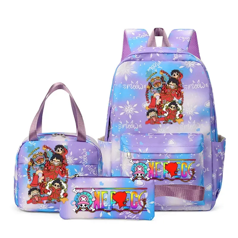 sacs à dos one piece pour femmes et hommes, sac d'école grande capacité, sac à dos imprimé, sac de voyage, sac à dos pour homme, mochila, lot de 3